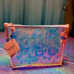 Juicy Couture Iridescent Large Cosmetic Bag with Travel Bottle New With Tags